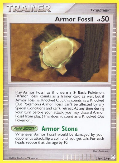Armor Fossil, Pokémon card MT 116 — Mysterious Treasures set