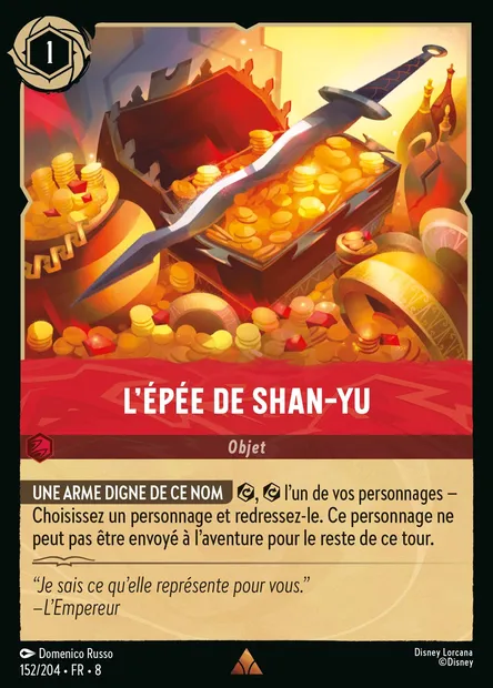 L'épée de Shan-Yu, carte Disney Lorcana CH8-152 — extension Le Règne de Jafar