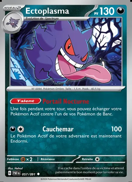 Ectoplasma, carte Pokémon PAF 057 — extension Destinées de Paldea