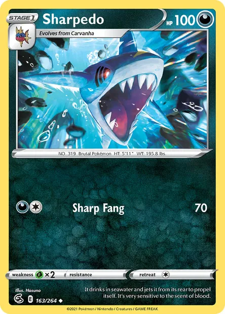 Sharpedo, Pokémon card FST 163 — Fusion Strike set