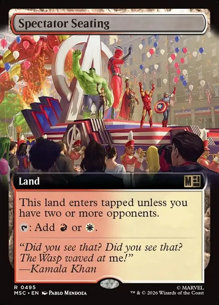 Spectator Seating, Magic card MSC 495 — Marvel Super Heroes Commander set