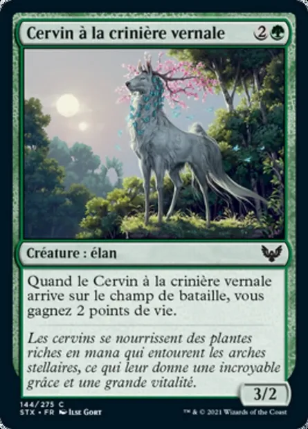 Cervin à la crinière vernale, carte Magic STX 144 — extension Strixhaven: l'Académie des Mages