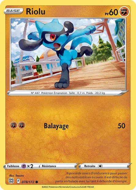 Riolu, carte Pokémon BRS 078 — extension Stars Étincelantes