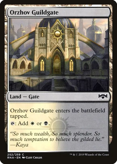 Orzhov Guildgate, Magic card RNA 252 — Ravnica Allegiance set