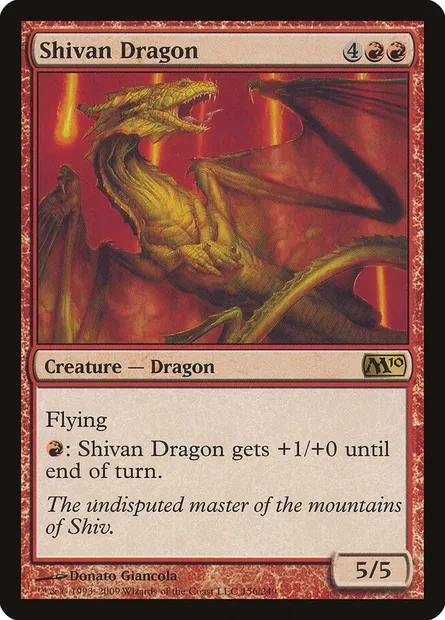Shivan Dragon, Magic card M10 156 — Magic 2010 set