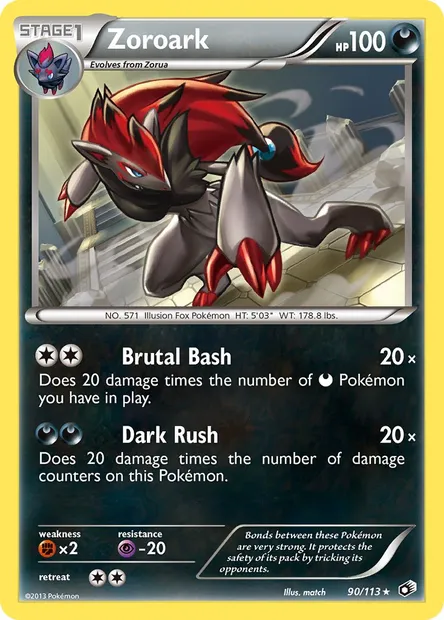 Zoroark, Pokémon card LTR 90 — Legendary Treasures set