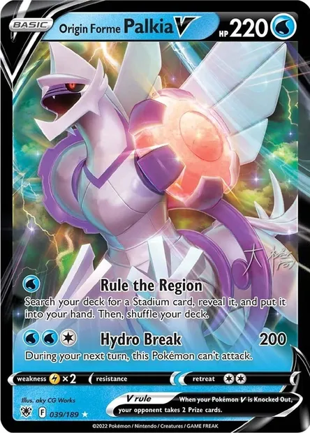 Palkia Originel V, carte Pokémon WCD22 039 — extension World Championship Decks 2022