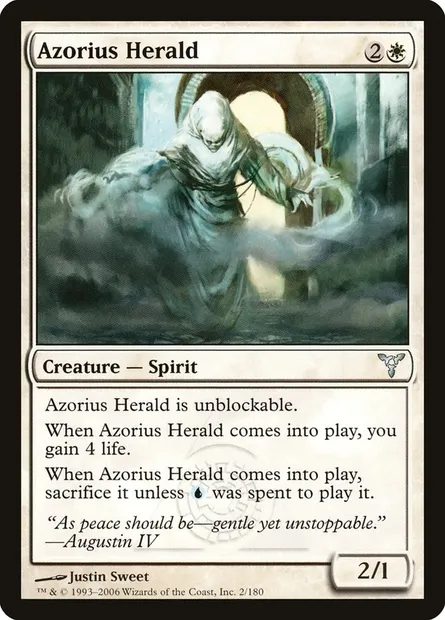 Héraut d'Azorius, carte Magic DIS 2 — extension Discorde