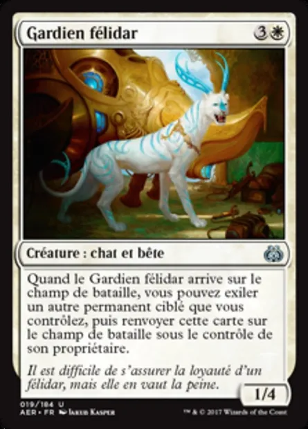 Gardien félidar, carte Magic AER 19 — extension La révolte éthérique