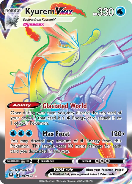 Kyurem VMAX, Pokémon card LOR 197 — Lost Origin set