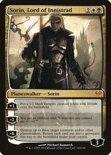 Sorin, Lord of Innistrad, Magic card DKA 142 — Dark Ascension set
