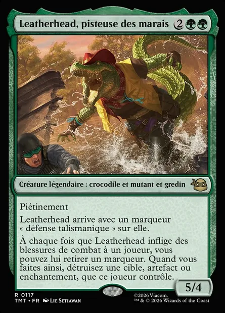 Leatherhead, pisteuse des marais, carte Magic TMT 117 — extension Teenage Mutant Ninja Turtles