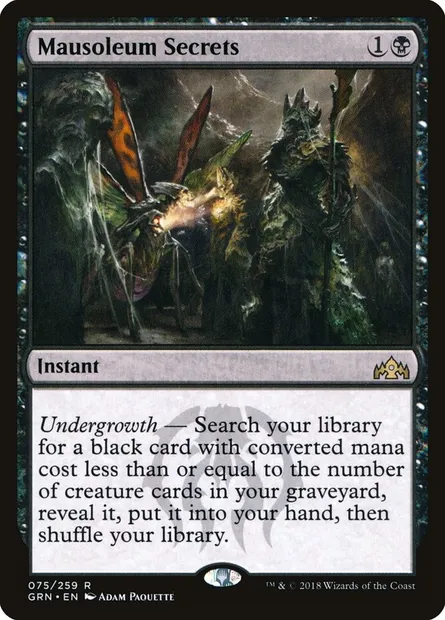 Mausoleum Secrets, Magic card GRN 75 — Guilds of Ravnica set