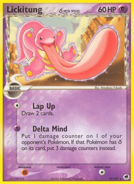 Lickitung δ, Pokémon card DF 19 — Dragon Frontiers set
