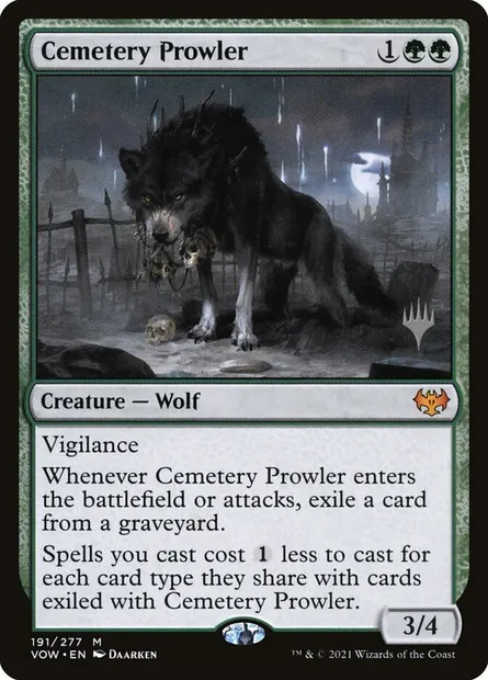 Cemetery Prowler, Magic card PVOW 191p — Innistrad: Crimson Vow Promos set