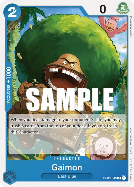 Gaimon, One Piece card OP03-043 — PILLARS OF STRENGTH set