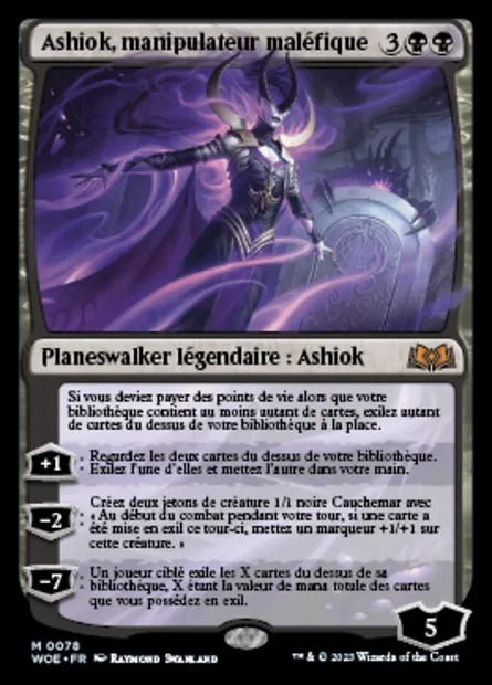 Ashiok, manipulateur maléfique, carte Magic WOE 78 — extension Wilds of Eldraine