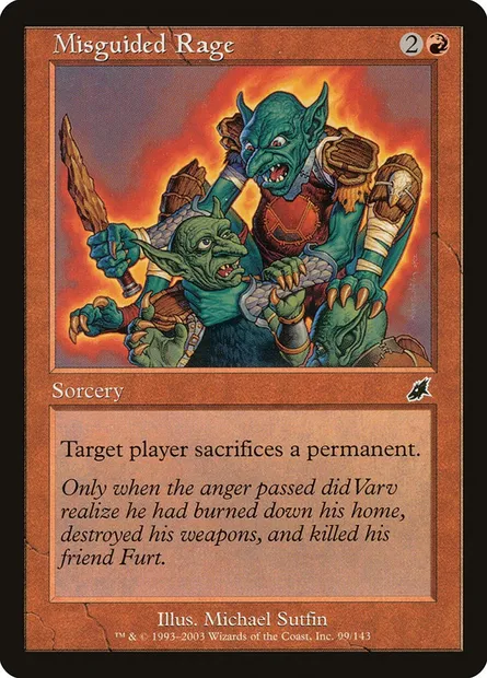 Misguided Rage, Magic card SCG 99 — Scourge set