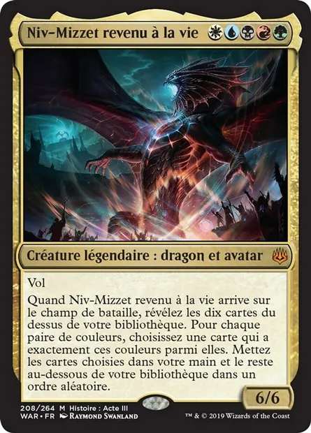 Niv-Mizzet revenu à la vie, carte Magic WAR 208 — extension La guerre des Planeswalkers