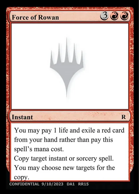 Force of Rowan, Magic card UNK RR15 — Unknown Event set
