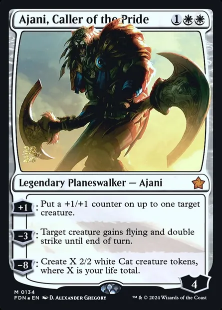 Ajani, Caller of the Pride, Magic card PFDN 134s — Foundations Promos set