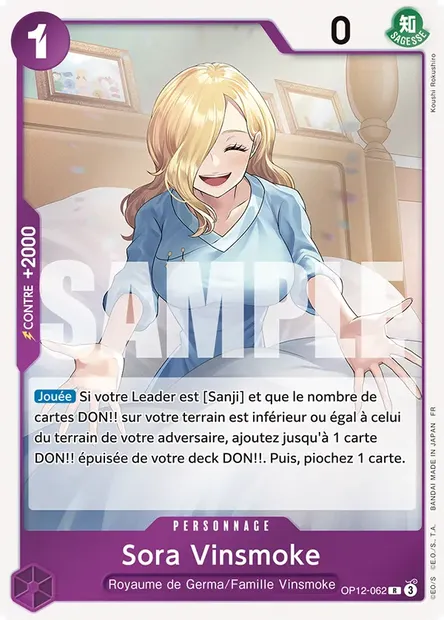 Sora Vinsmoke, carte One Piece OP12-062 — extension L'HÉRITAGE DU MAÎTRE