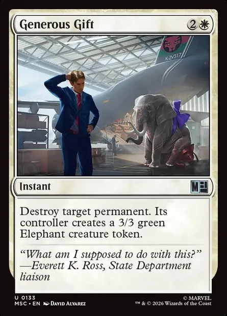 Generous Gift, Magic card MSC 133 — Marvel Super Heroes Commander set