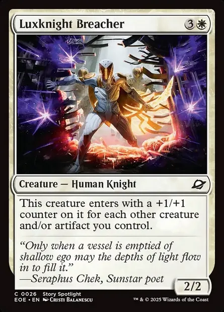 Luxknight Breacher, Magic card EOE 26 — Edge of Eternities set