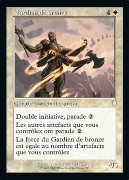 Gardien de bronze, carte Magic BRC 70 — extension The Brothers' War Commander