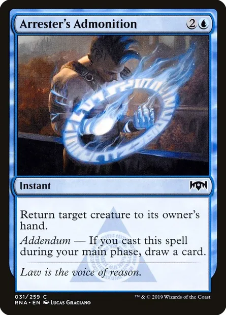 Arrester's Admonition, Magic card RNA 31 — Ravnica Allegiance set