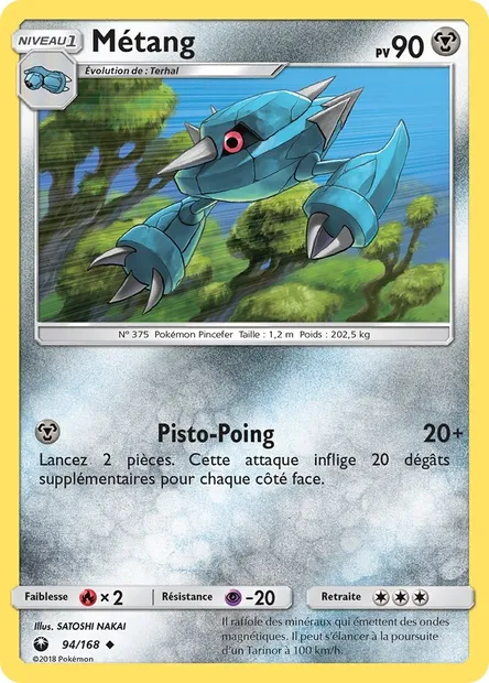 Métang, carte Pokémon CES 94 — extension Tempête Céleste