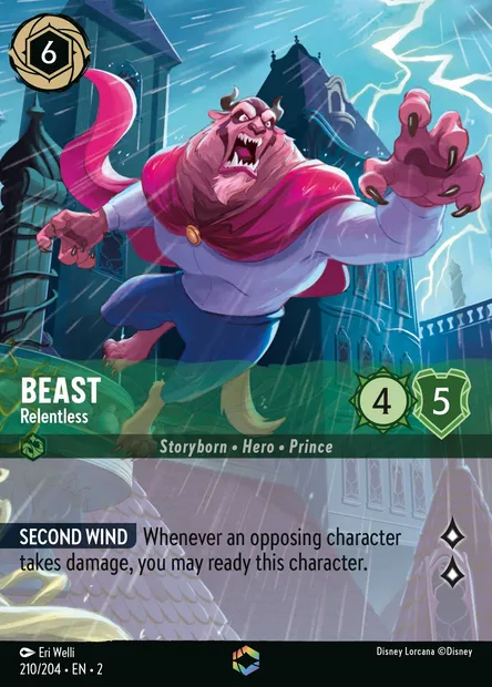 Beast - Relentless, Disney Lorcana card CH2-210 — Rise of the Floodborn set