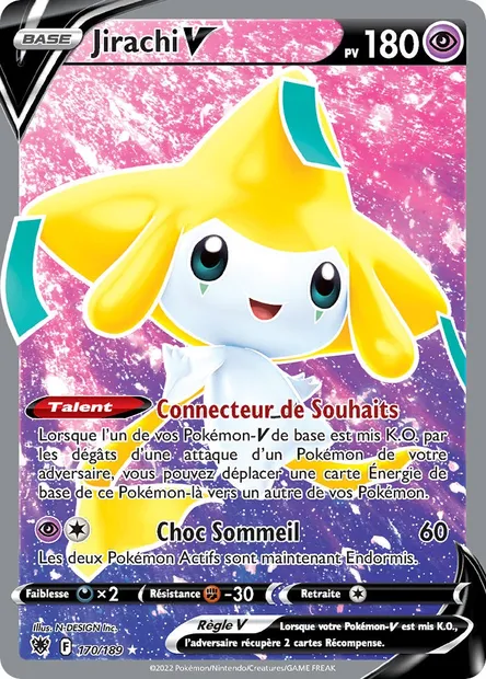 Jirachi V, carte Pokémon ASR 170 — extension Astres Radieux