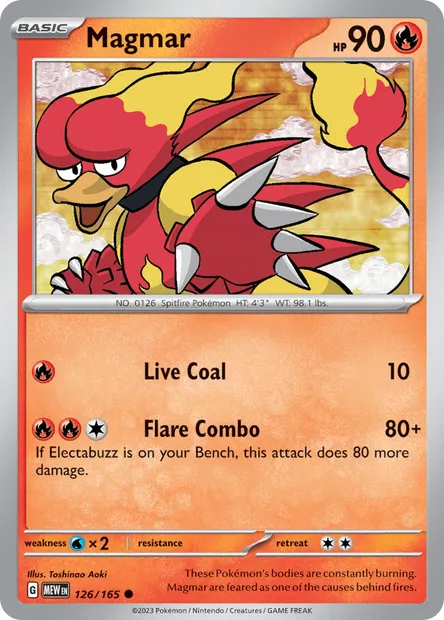 Magmar, Pokémon card MEW 126 — 151 set