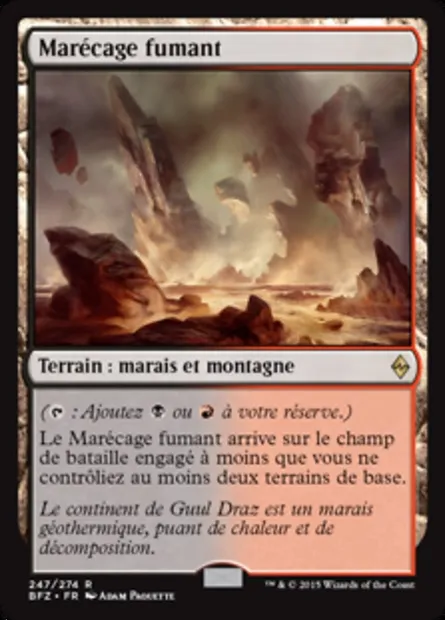 Marécage fumant, carte Magic BFZ 247 — extension La bataille de Zendikar