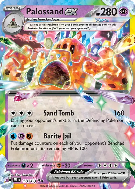 Palossand ex, Pokémon card SSP 091 — Surging Sparks set
