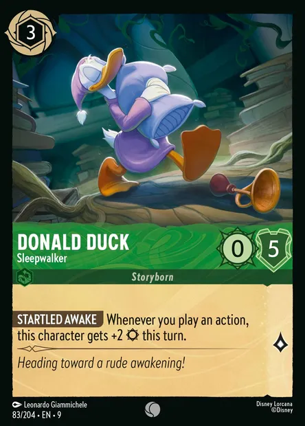 Donald Duck - Sleepwalker, Disney Lorcana card CH9-083 — Fabled set