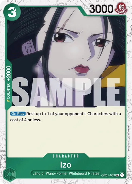 Izo, One Piece card OP01-033 — ROMANCE DAWN set