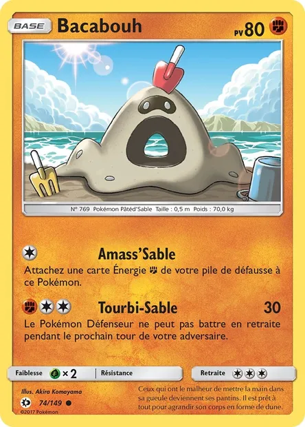 Bacabouh, carte Pokémon SUM 74 — extension Soleil et Lune