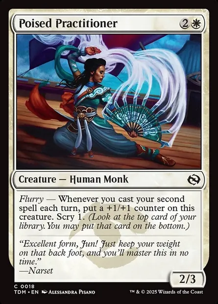Poised Practitioner, Magic card TDM 18 — Tarkir: Dragonstorm set
