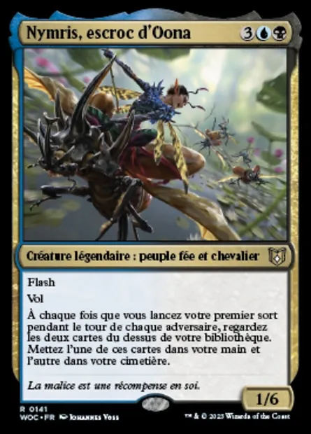 Nymris, escroc d'Oona, carte Magic WOC 141 — extension Wilds of Eldraine Commander