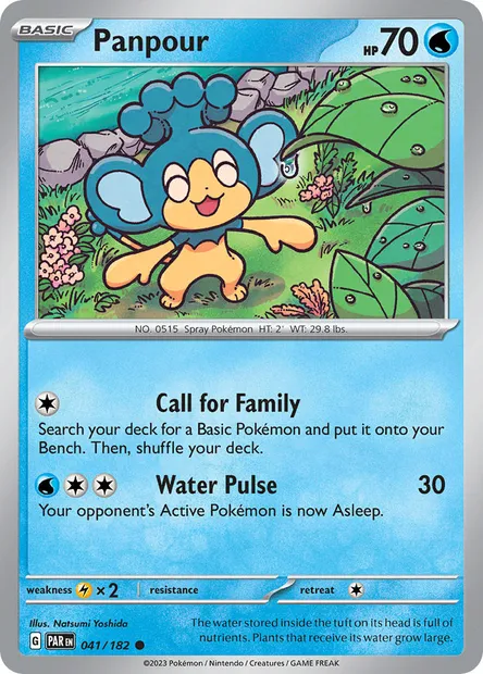 Panpour, Pokémon card PAR 041 — Paradox Rift set