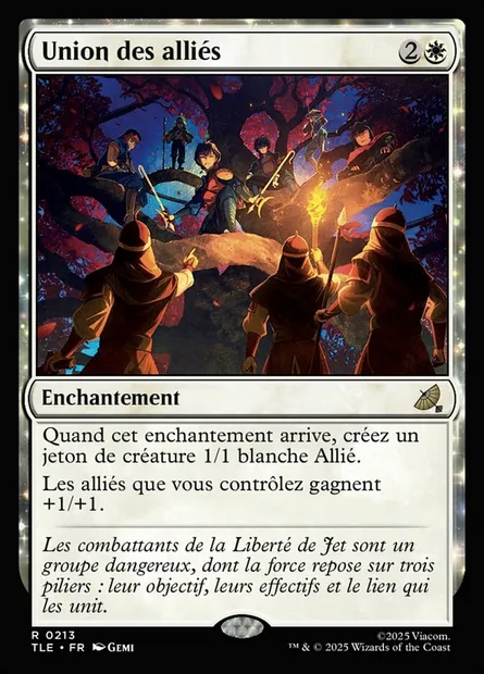 Union des alliés, carte Magic TLE 213 — extension Avatar: The Last Airbender Eternal