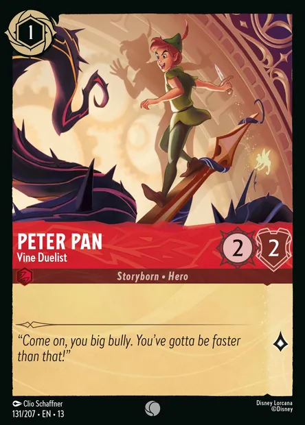 Peter Pan - Vine Duelist, Disney Lorcana card CH13-131 — Attack of the Vine! set