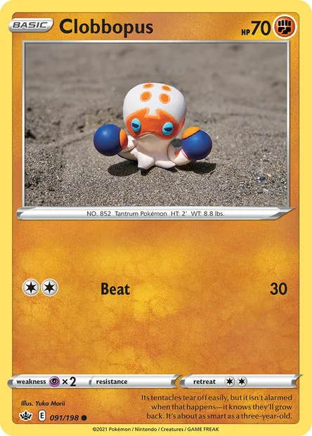 Clobbopus, Pokémon card CRE 91 — Chilling Reign set