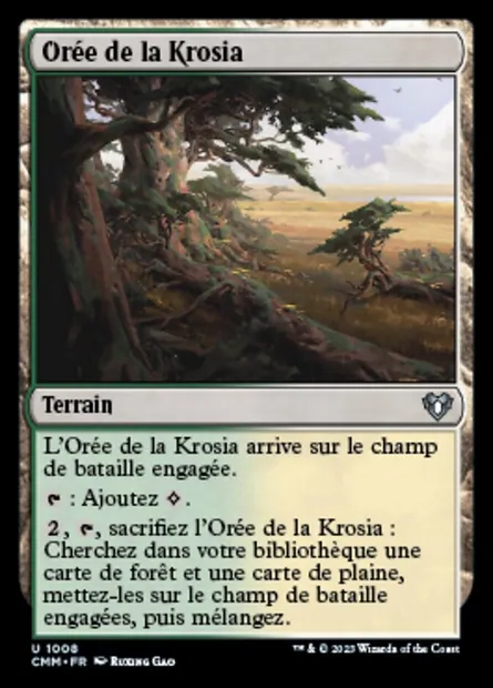 Orée de la Krosia, carte Magic CMM 1008 — extension Commander Masters