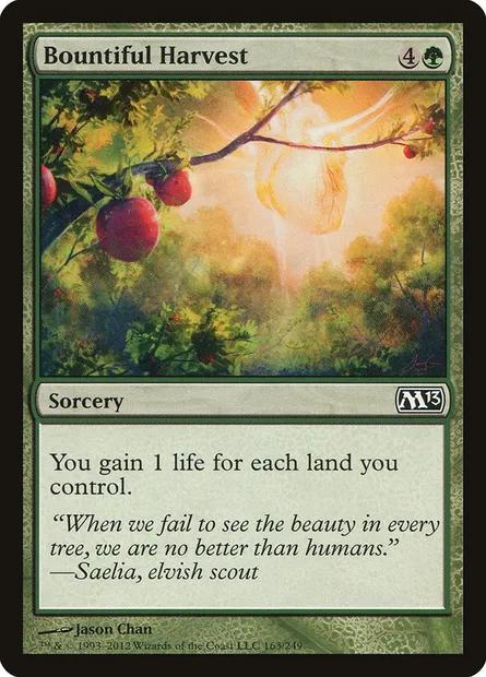 Bountiful Harvest, Magic card M13 163 — Magic 2013 set