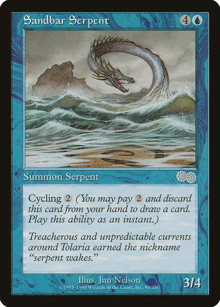 Sandbar Serpent, Magic card USG 95 — Urza's Saga set