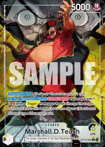 Marshall.D.Teach, One Piece card OP16-080 — THE TIME OF BATTLE set