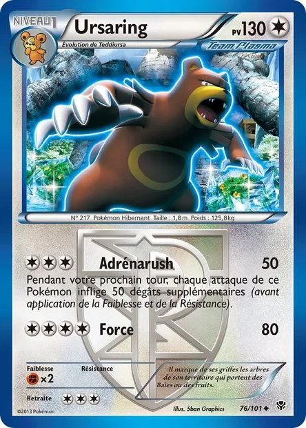 Ursaring, carte Pokémon PLB 76 — extension Explosion Plasma